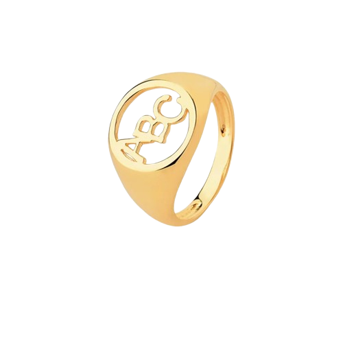 Anel de Formatura Letra Nobre em Ouro 18K