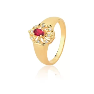 Anel Imperial Rubi em Ouro 18K com Brilhantes