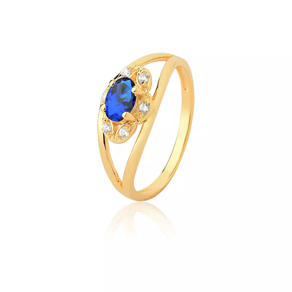 Anel de Formatura Safira Nobre Tradição e Requinte em Ouro 18K com Brilhantes