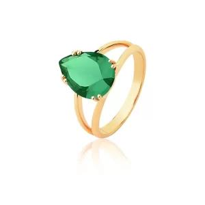 Anel de Formatura Esmeralda Clarity Inspiração e Esperança em Ouro 18K com Brilhantes