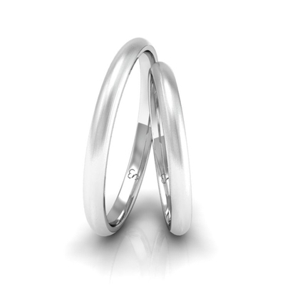 Alianças de Namoro em Prata 925 – Linha Classic 2mm Abaulada Fosca
