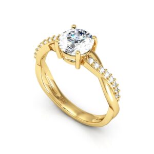 Anel Debutante Ouro 18K com Zircônias - Modelo Begônia