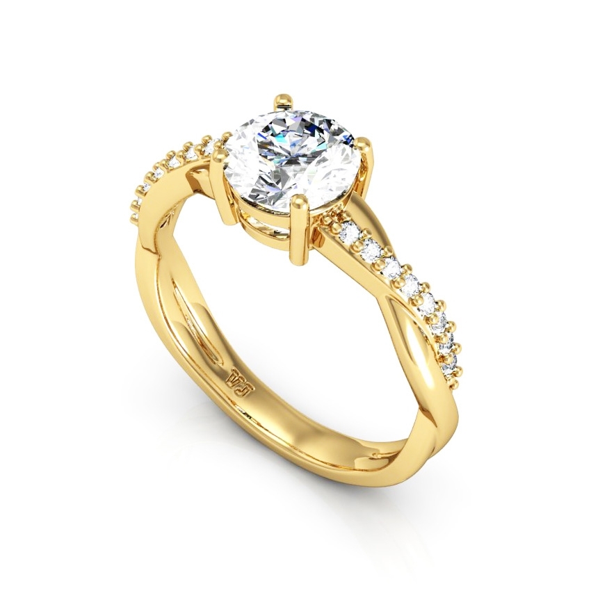 Anel Debutante Ouro 18K com Zircônias - Modelo Begônia