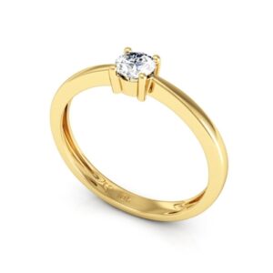 Anel Solitário Eternita em Ouro 18K com Pedra Central