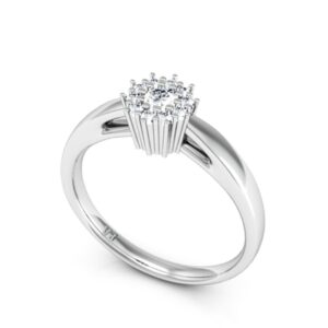 Anel Solitário de Prata com Zircônias – Modelo Joy