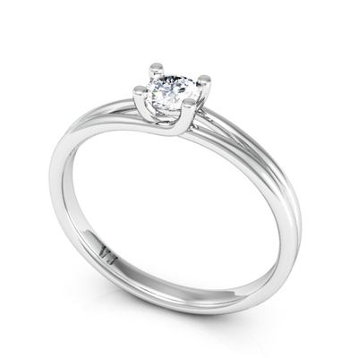 Anel Solitário de Prata – Modelo Appeal