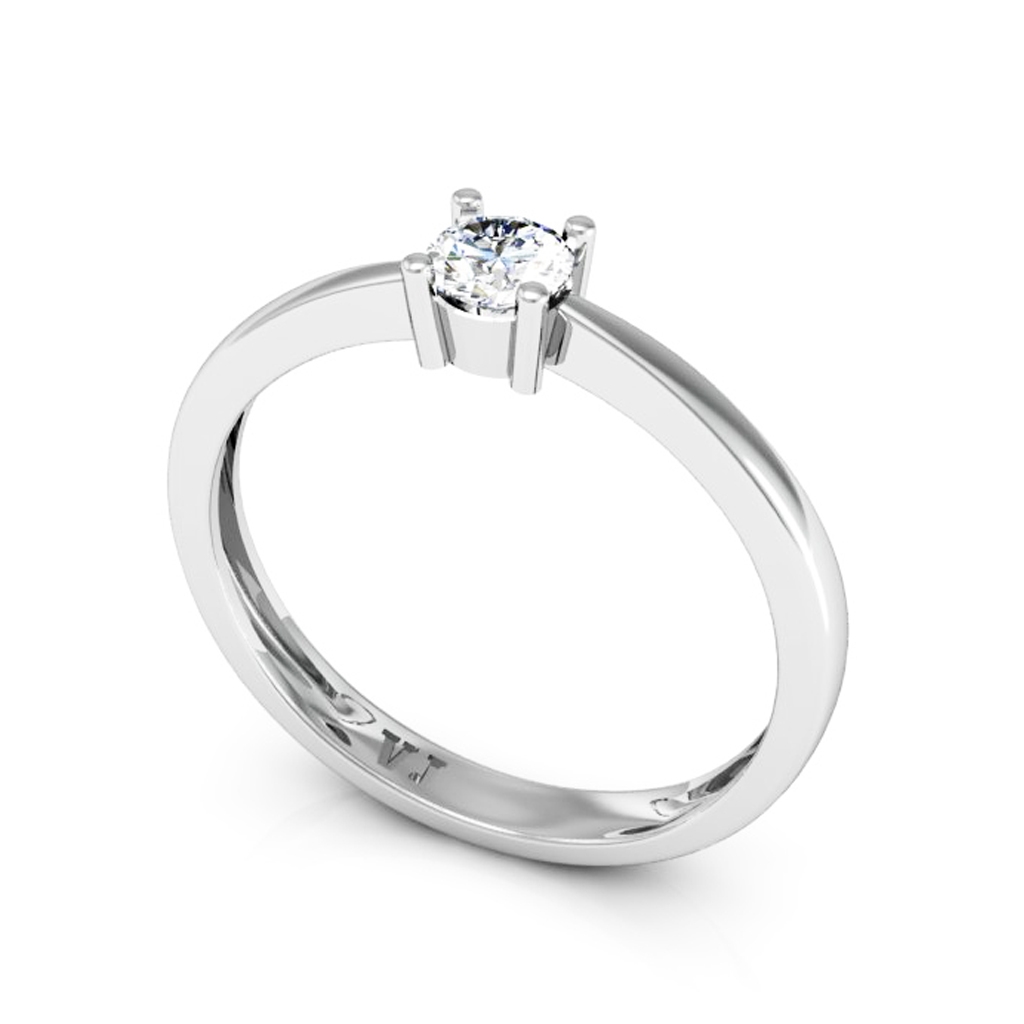 Anel Solitário de Prata – Modelo Eternity