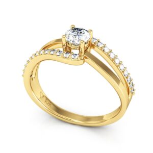 Anel de Noivado Felicità em Ouro 18K com Diamantes