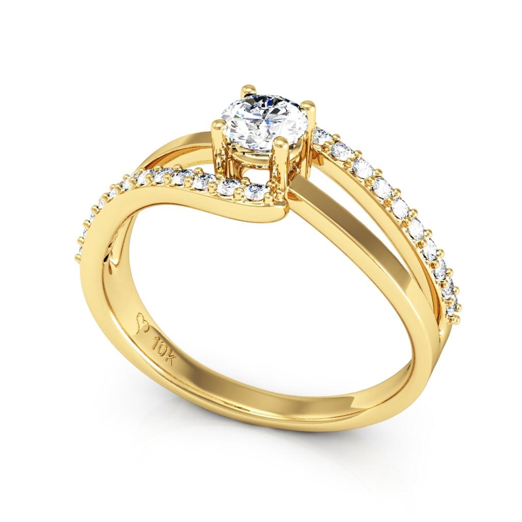 Anel de Noivado Felicità em Ouro 18K com Diamantes