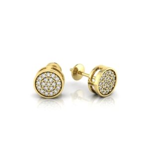 Brinco Redondo em Ouro 18K com Cravação Pavê