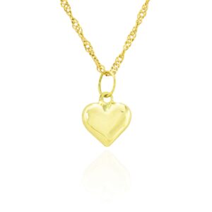 Colar com Pingente Coração 6mm em Ouro 18K