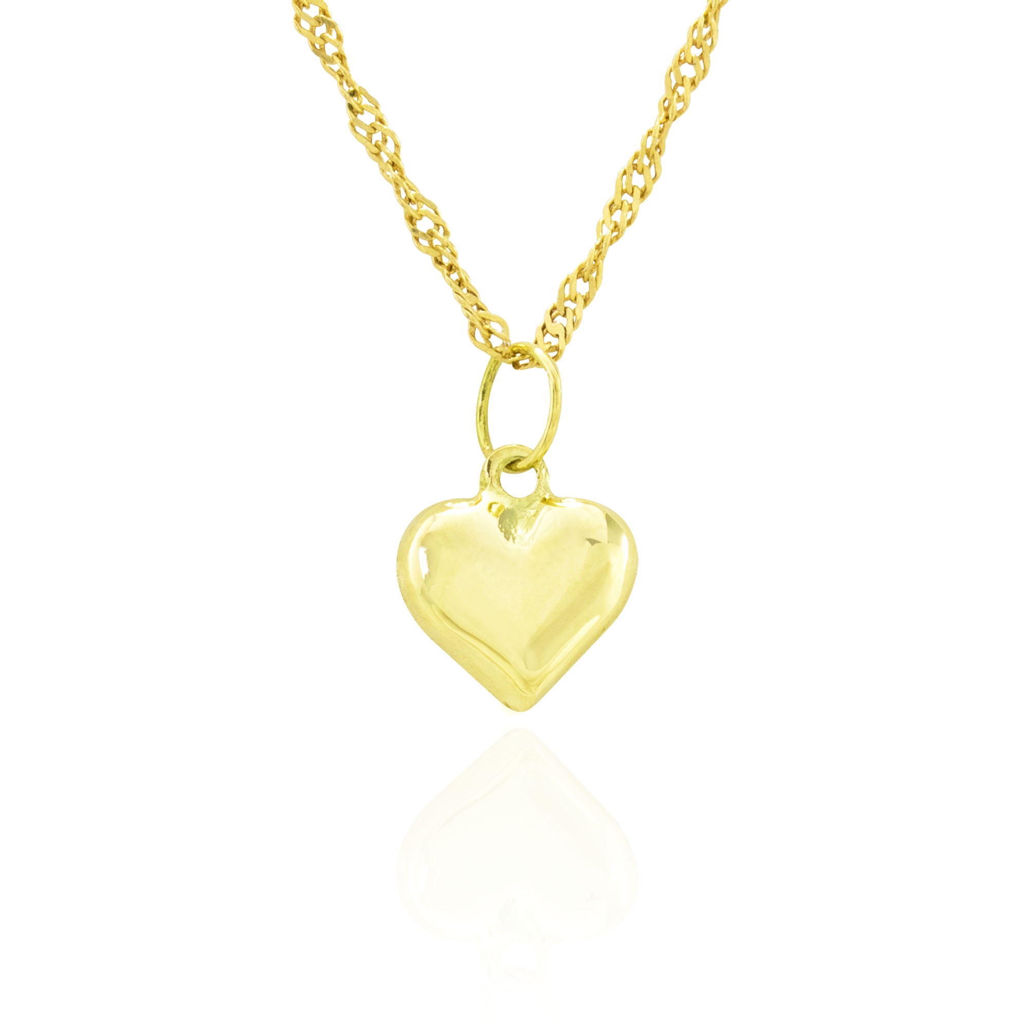 Colar com Pingente Coração 6mm em Ouro 18K