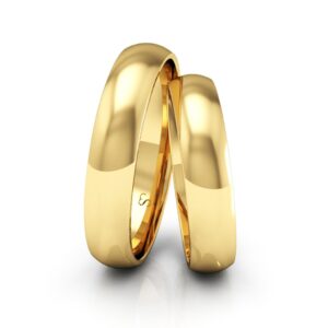 Par de Alianças de Casamento Linha Classic – Ouro 18K 4mm Abaulada Polida