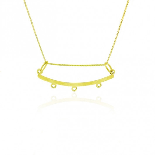 Pingente Canga em Ouro 18K com 3 Argolas para Personalização