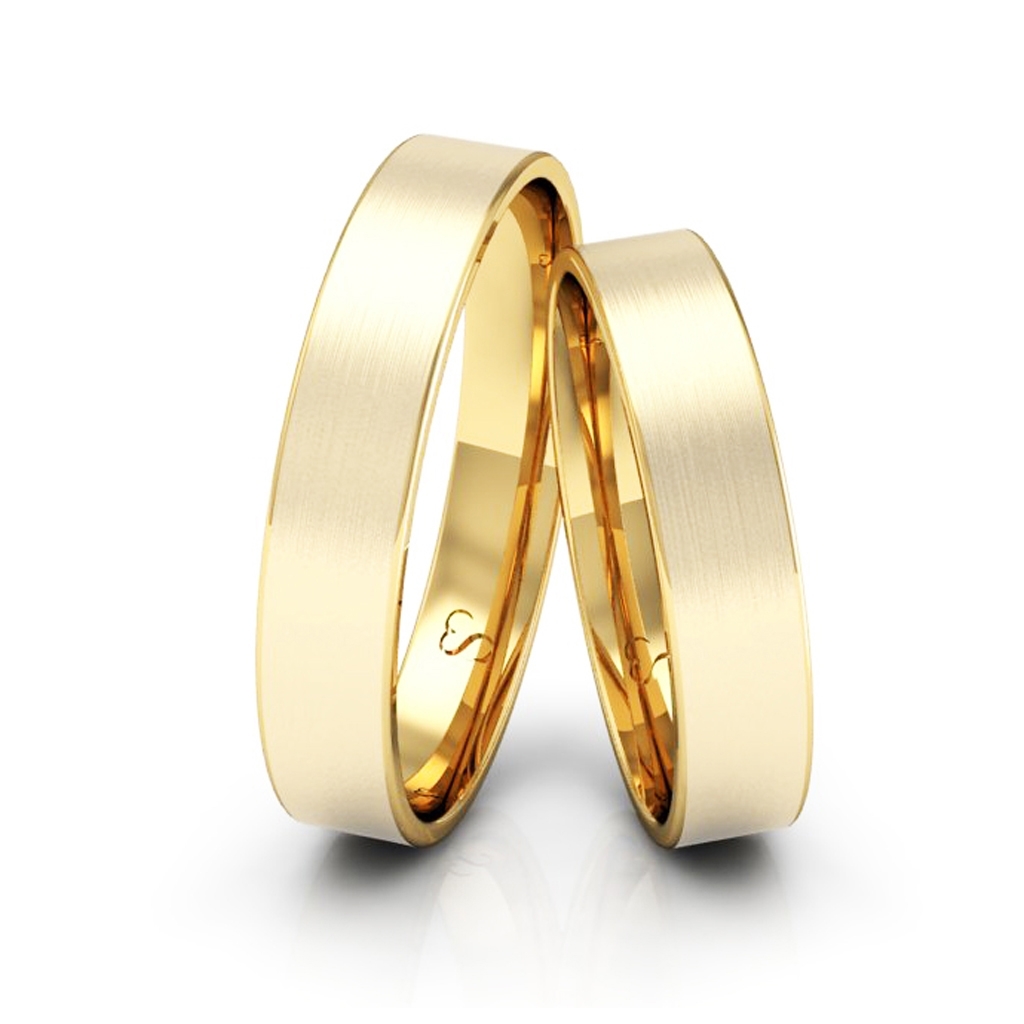 Alianças de Casamento Ouro 18K – Linha Classic Fosca 4mm