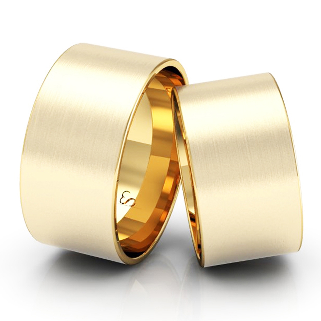 Alianças de Casamento em Ouro 18K – Linha Classic 10mm Fosca