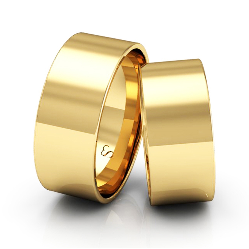 Alianças de Casamento em Ouro 18K – Linha Classic 8mm Polida