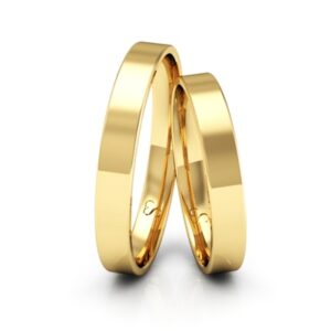 Alianças de Casamento em Ouro 18K – Linha Classic Quadrada 3mm