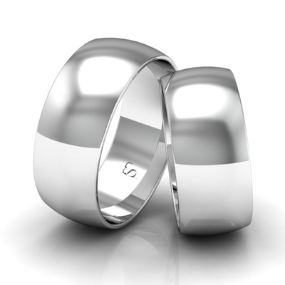 Par de Alianças de Namoro em Prata 925 Linha Classic Abaulada
