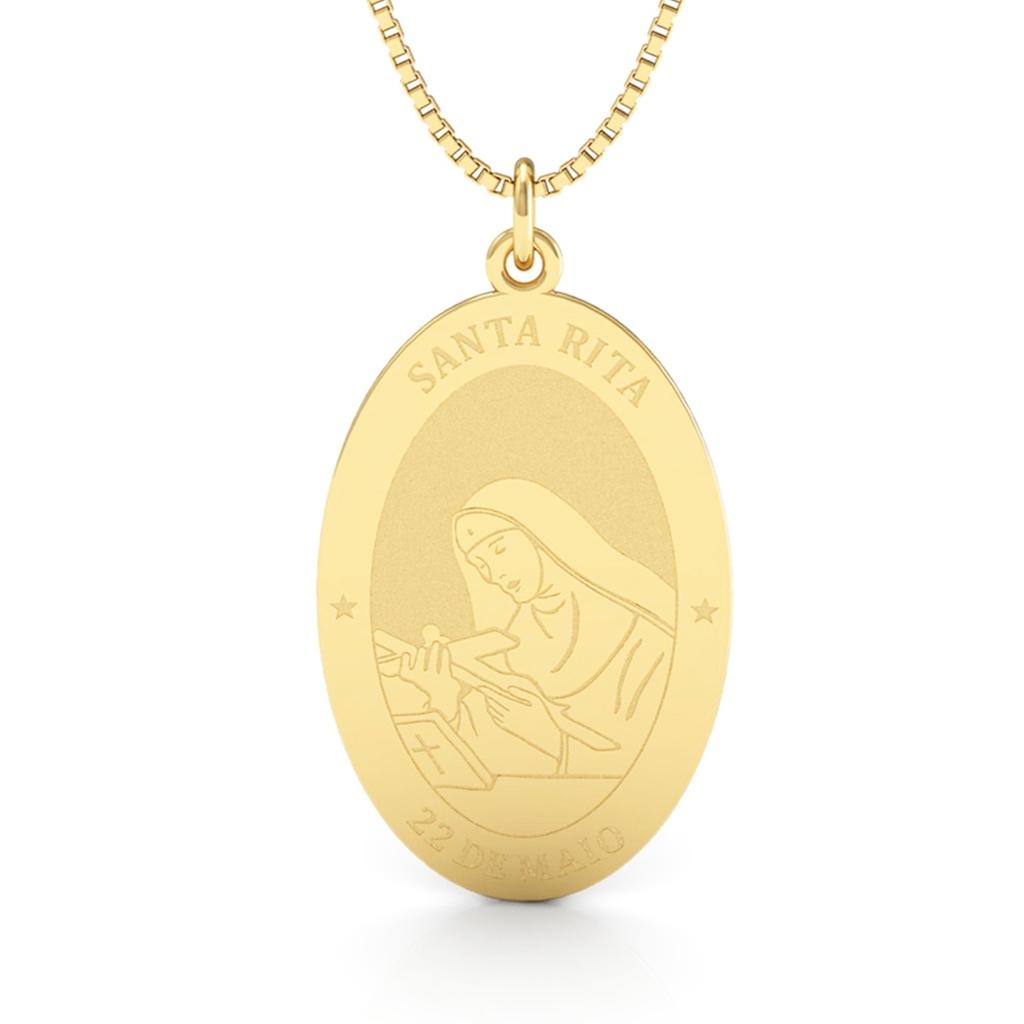 Medalha Santa Rita em Ouro 18K