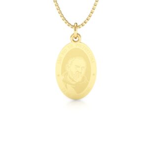 Medalha de São Pio de Pietrelcina em Ouro 18K