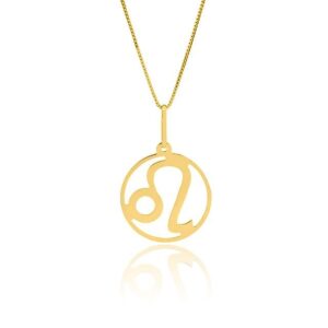 Pingente Signo de Leão em Ouro 18K