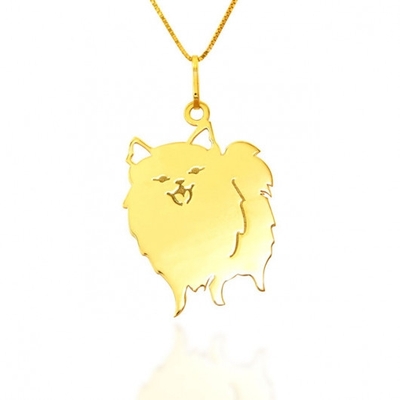 Pingente Lulu da Pomerânia em Ouro 18K