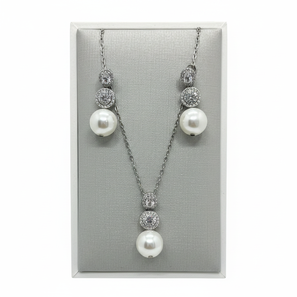 Conjunto Pérola Celestial em Prata 925 - Imagem 2