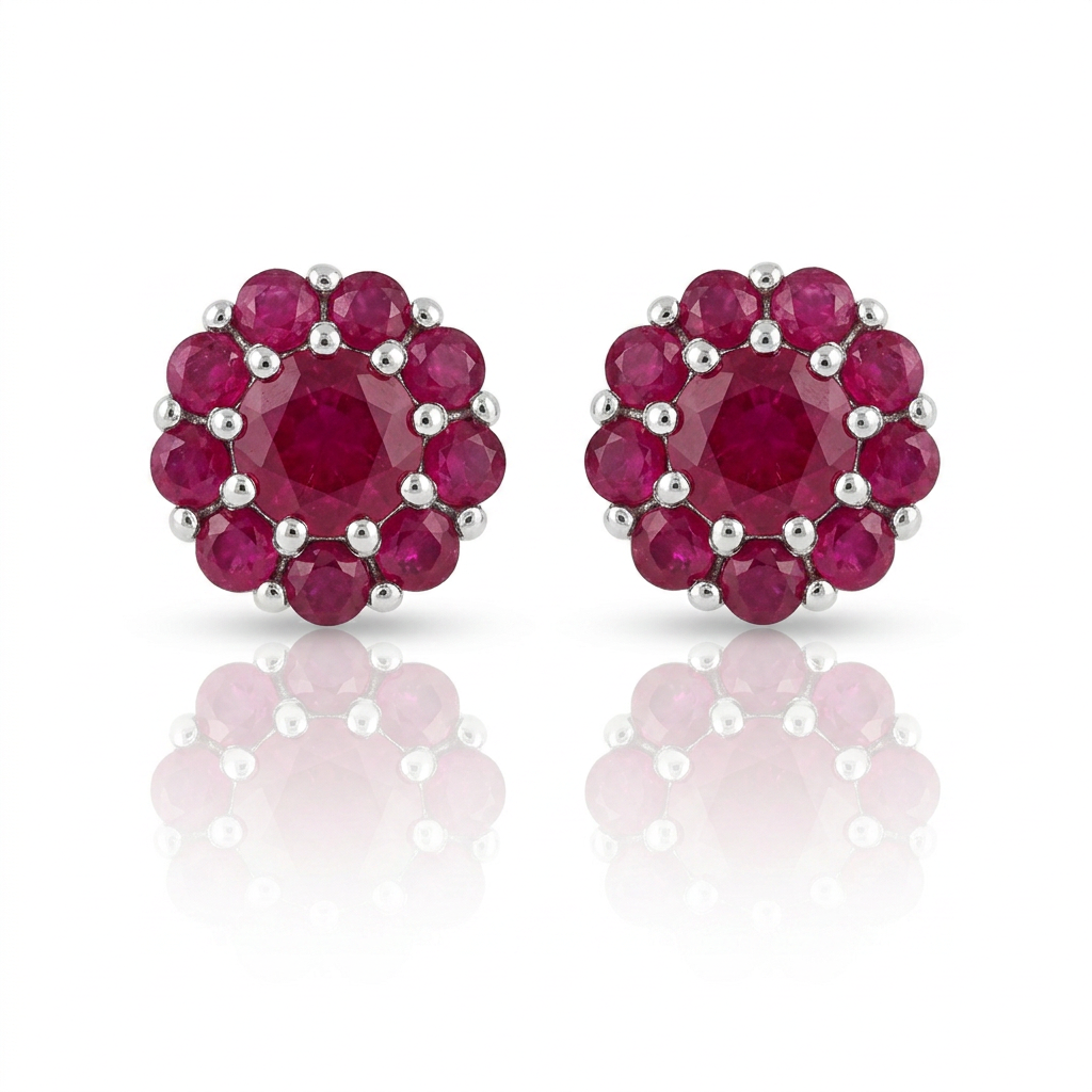 Brinco Flor de Rouge em Prata 925