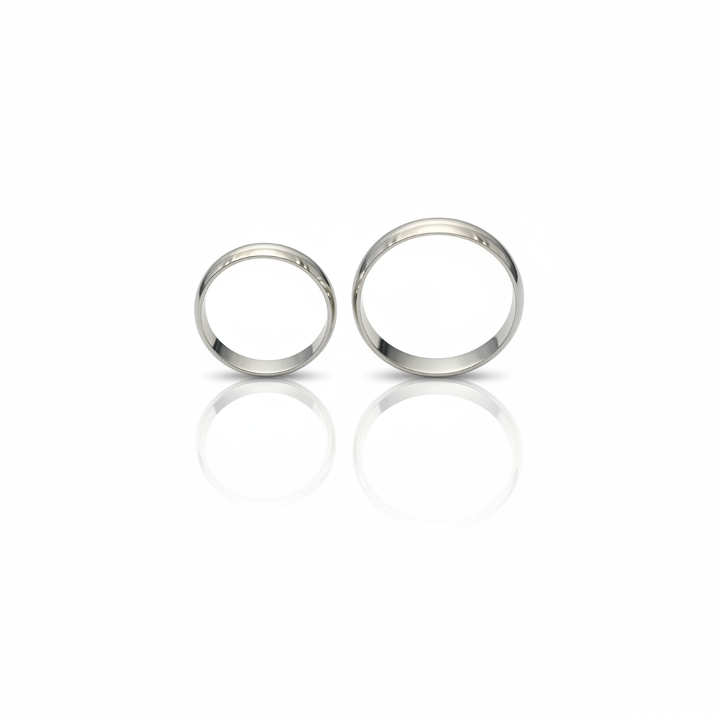 Par de Alianças Essenza em Prata 925-Abaulada 6mm