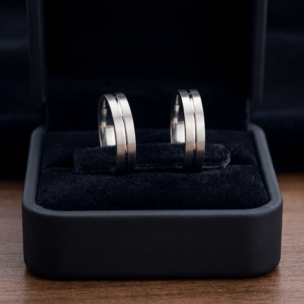 Par de Alianças Elegance Line em Prata 925-5mm - Imagem 2