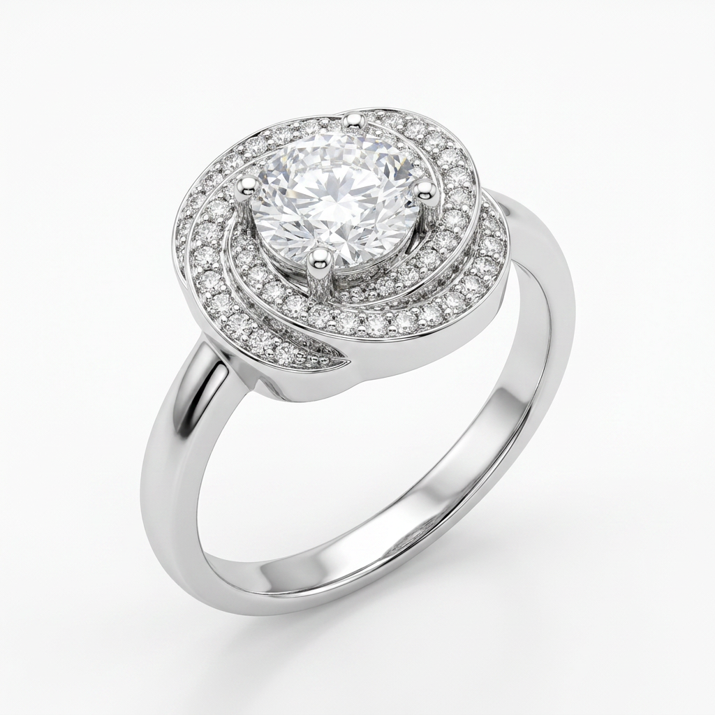 Anel Majestic Halo em Prata 925