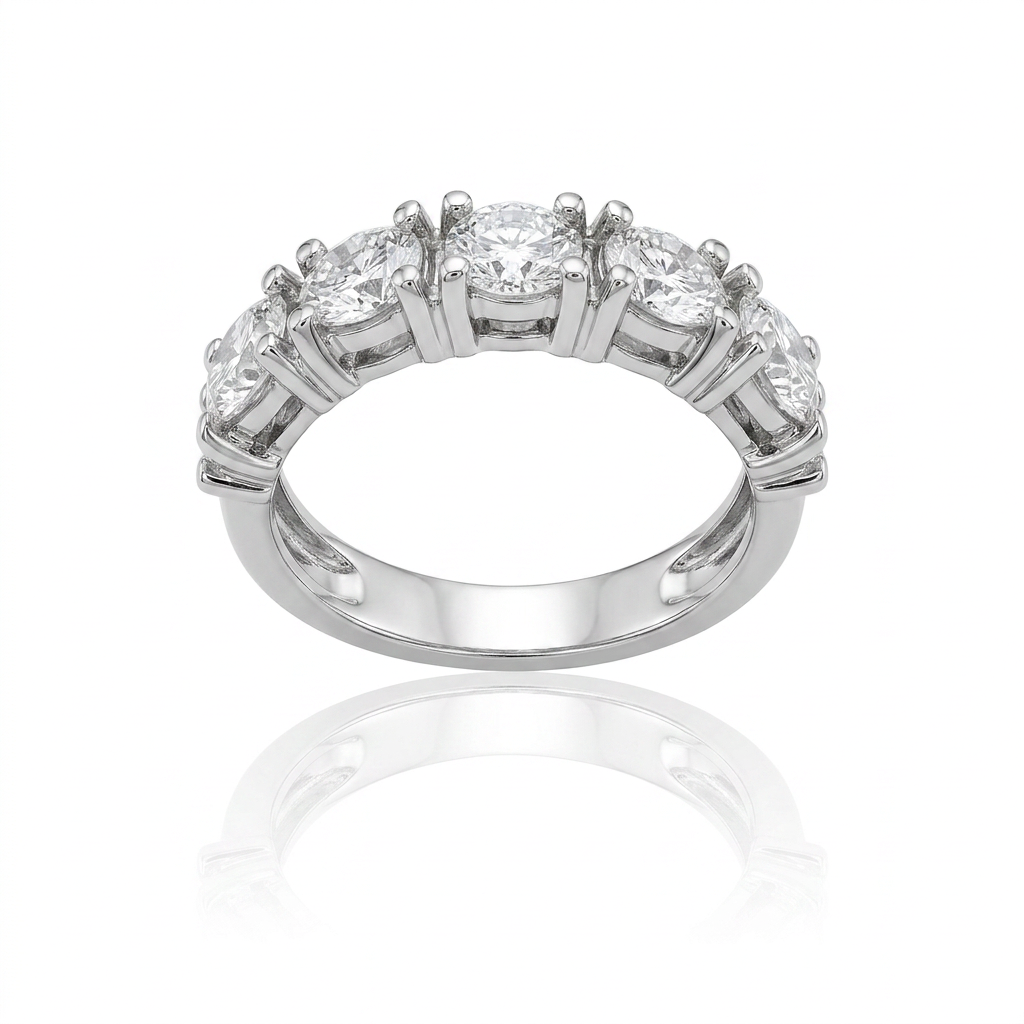 Anel Eternity Crown em Prata 925
