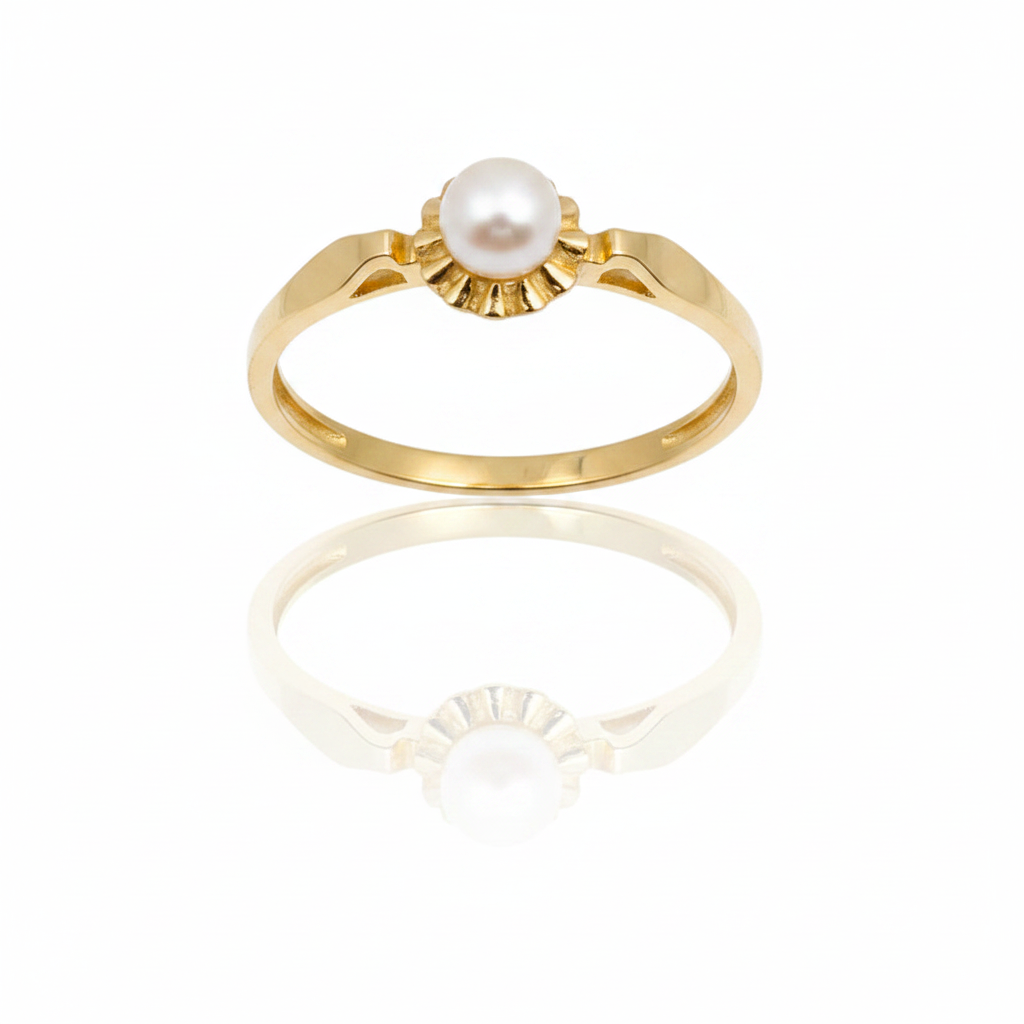 Anel Pérola Imperial em Ouro 18K