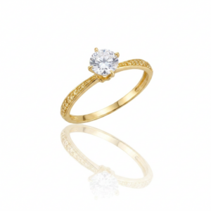 Anel Solitário Princess Lumina em Ouro 18K