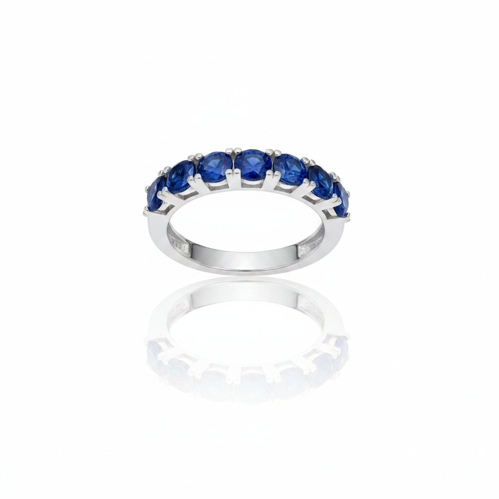 Anel Azul Imperial em Prata 925