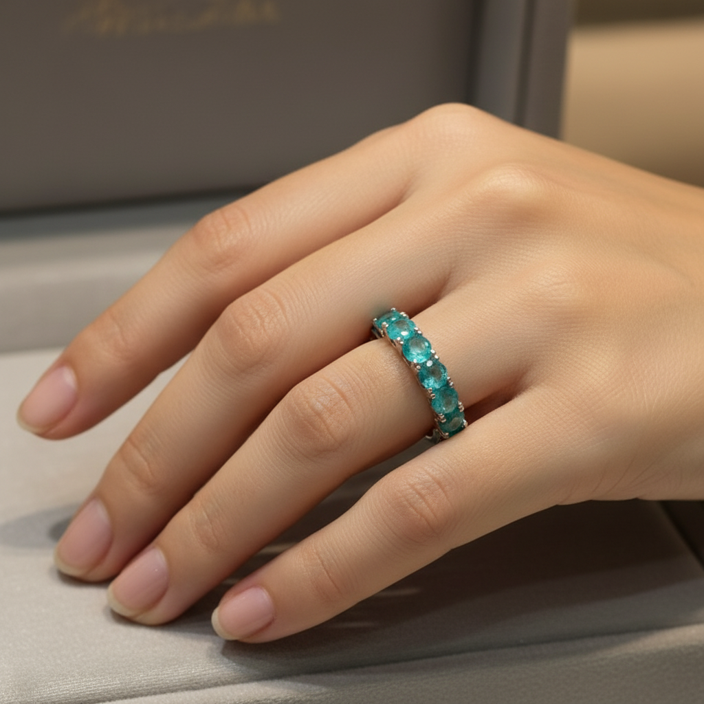 Anel Aqua Celeste em Prata 925 - Imagem 3