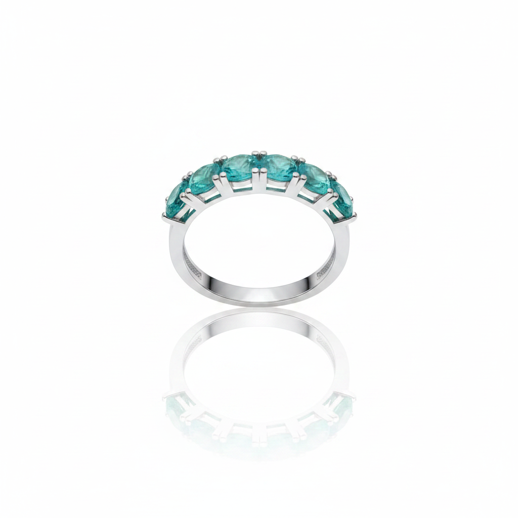 Anel Aqua Celeste em Prata 925