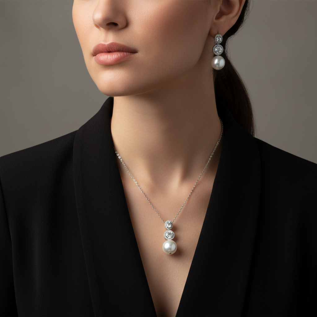 Conjunto Pérola Celestial em Prata 925 - Imagem 3