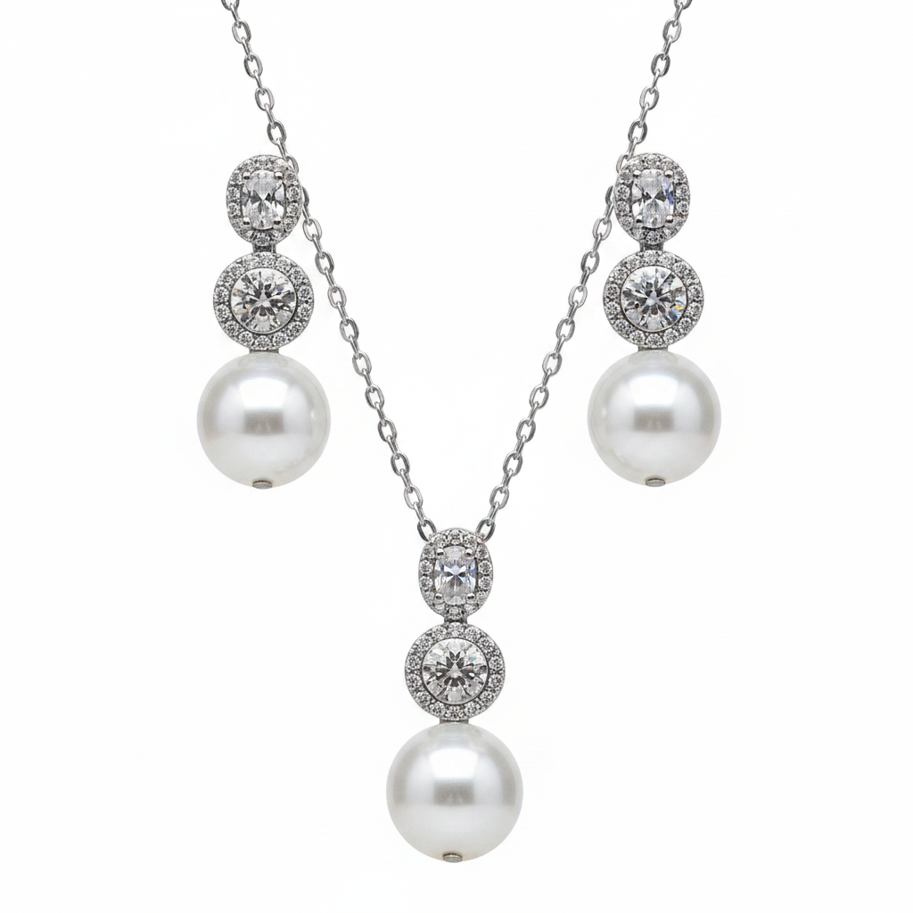 Conjunto Pérola Celestial em Prata 925