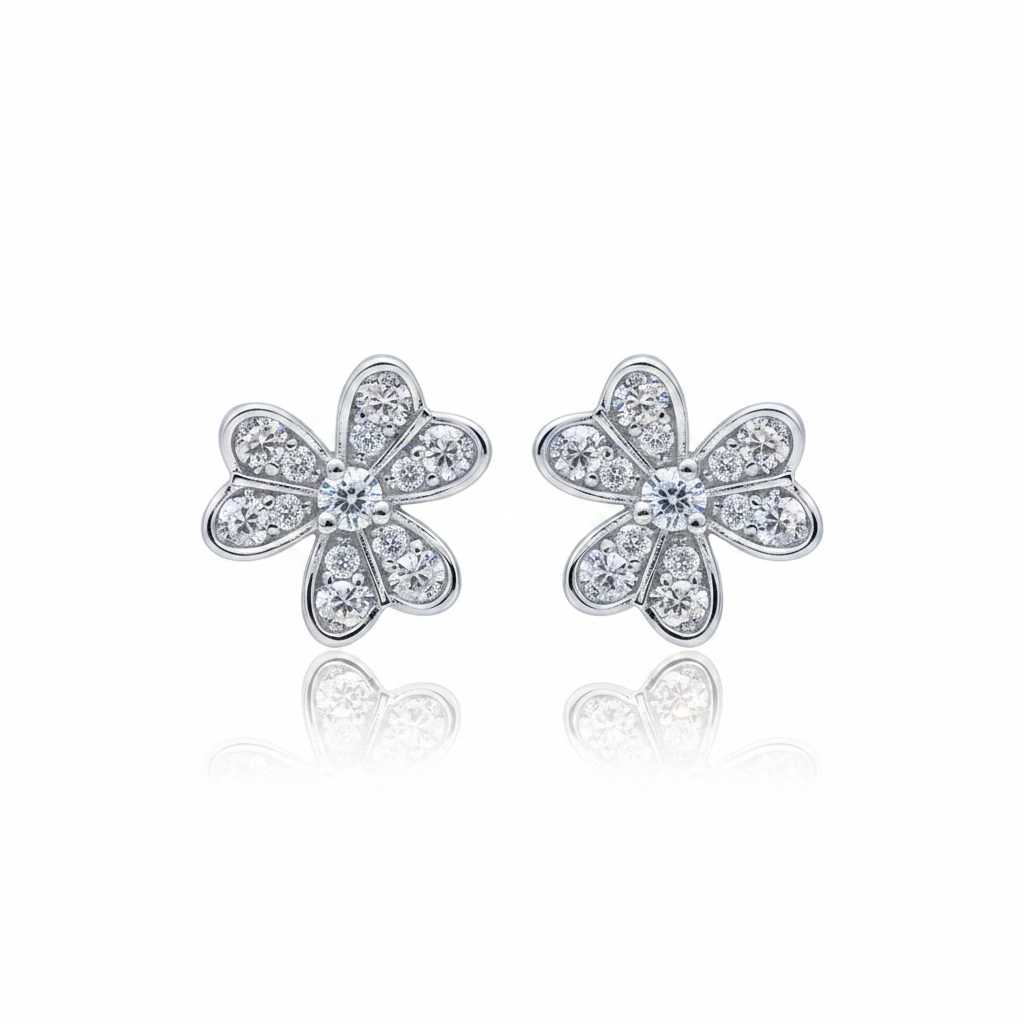 Brincos Jardim de Cristal em Prata 925