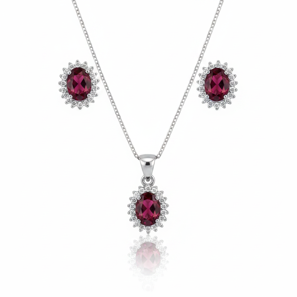 Conjunto Rouge Royale em Prata 925