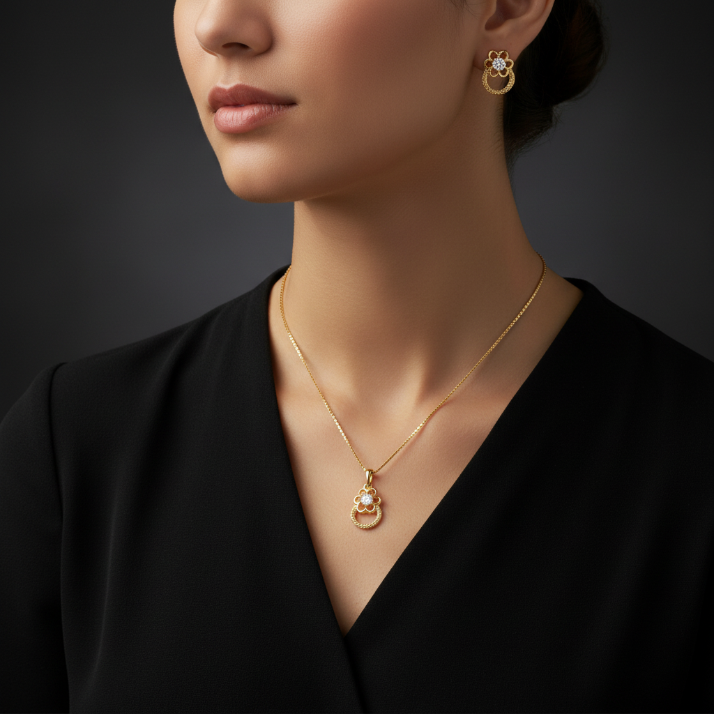 Conjunto Flores do Encanto em Ouro 18K - Imagem 6