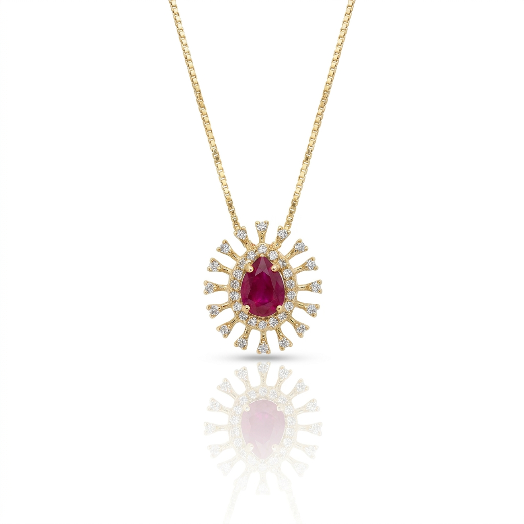 Colar Aurora Rubi em Ouro 18K