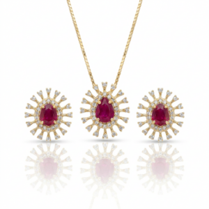 Conjunto Aurora Rubi em Ouro 18K