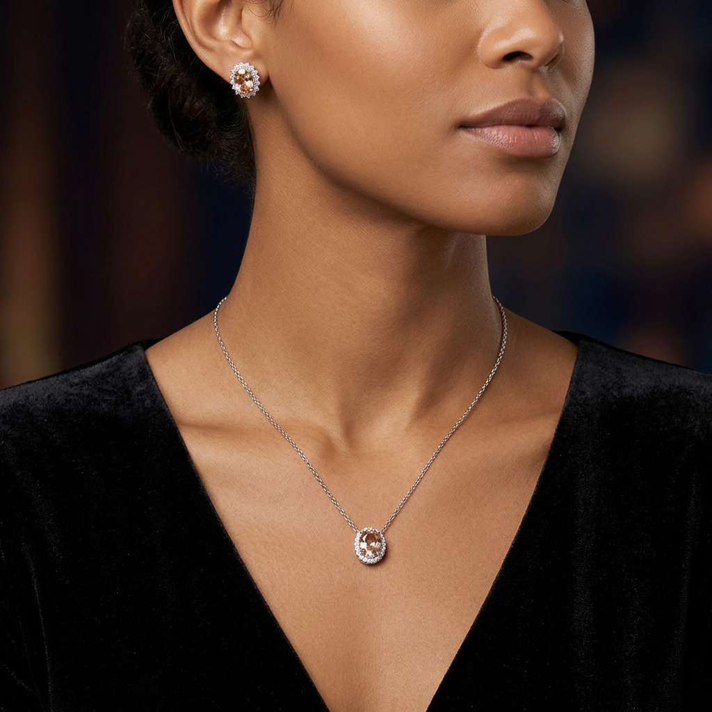Conjunto Aurora Champagne em Prata 925 - Imagem 2