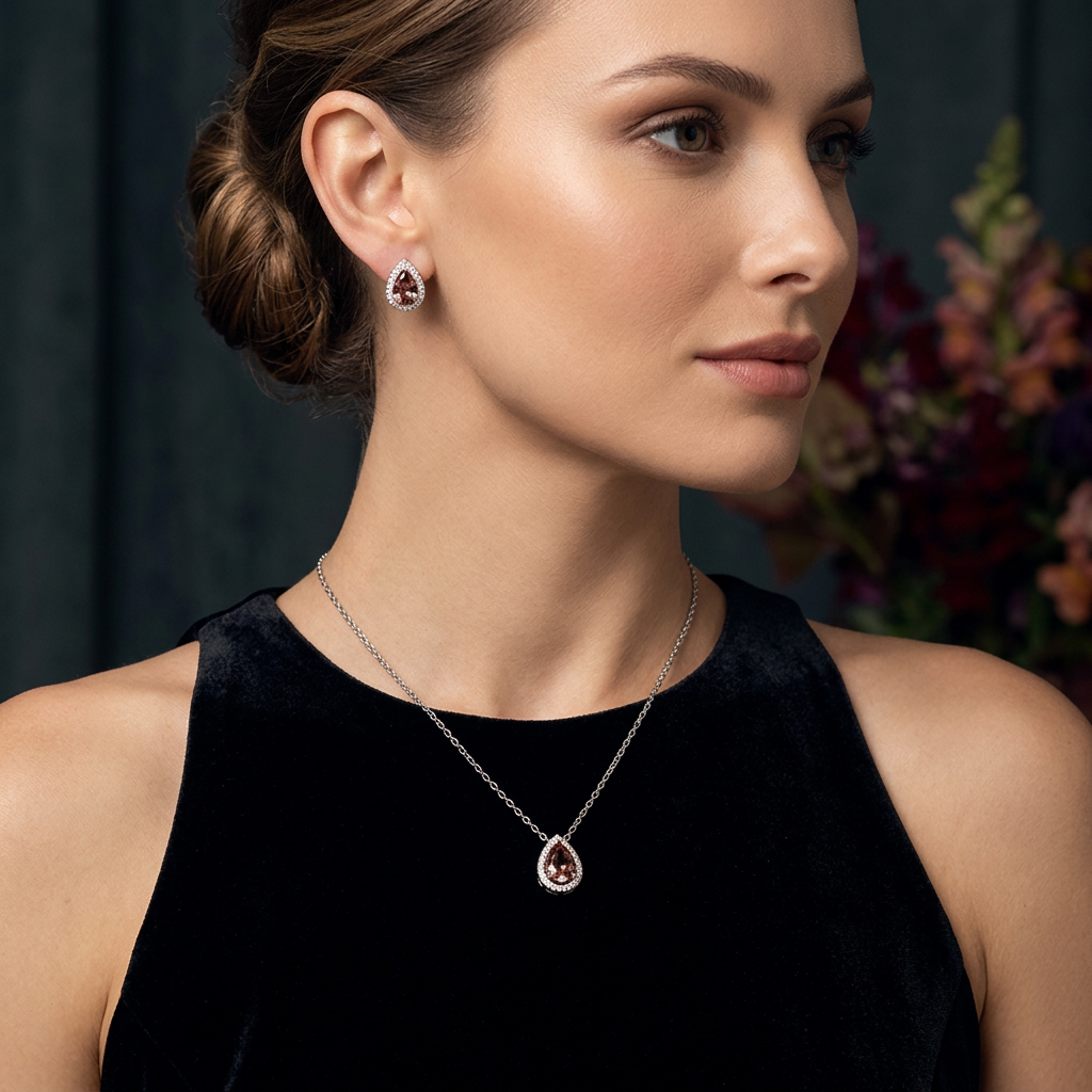 Conjunto Gota Champagne em Prata 925 - Imagem 2