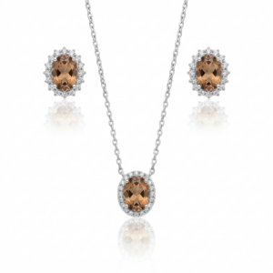 Conjunto Aurora Champagne em Prata 925