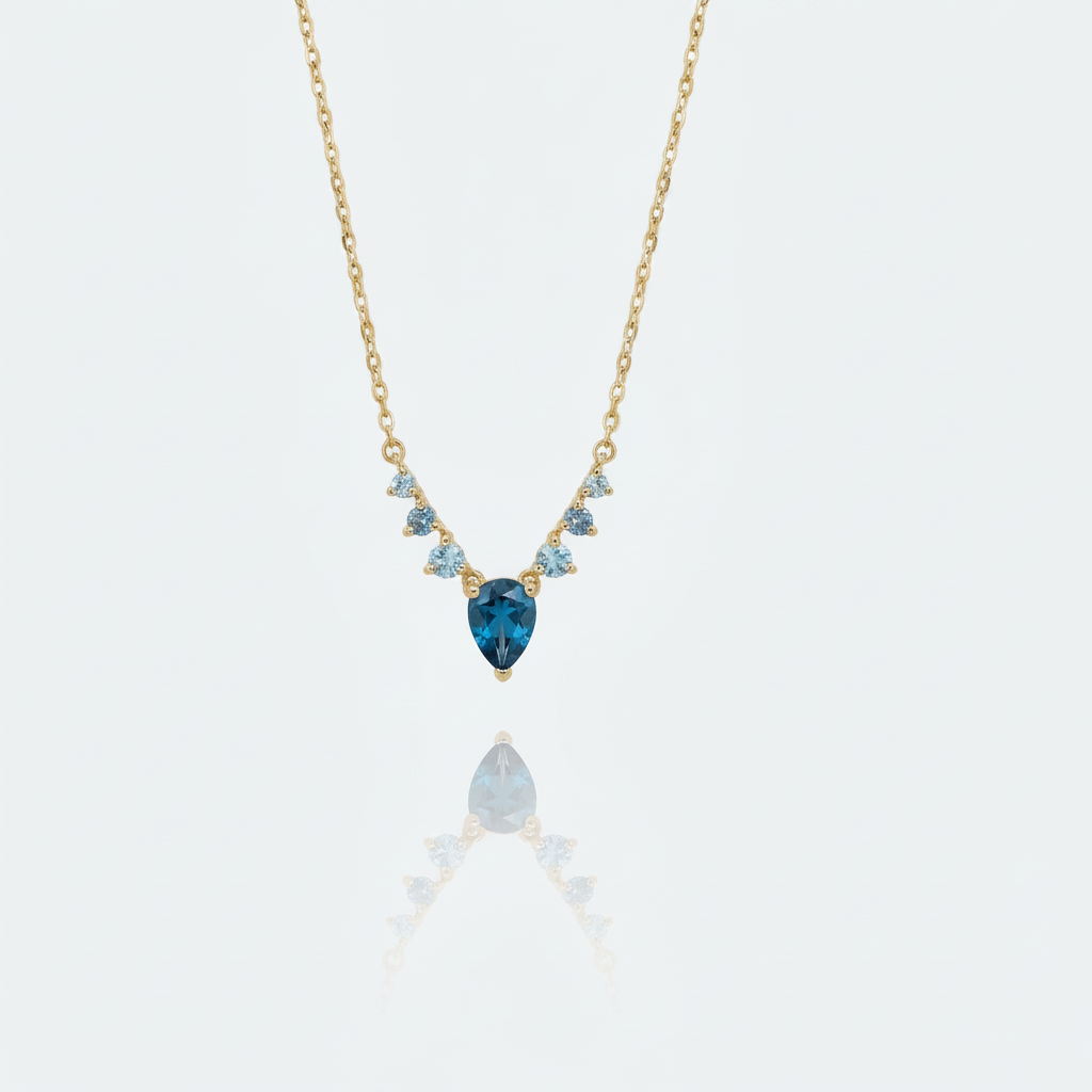 Colar Gotas do Oceano em Ouro 18K