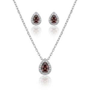 Conjunto Gota Champagne em Prata 925